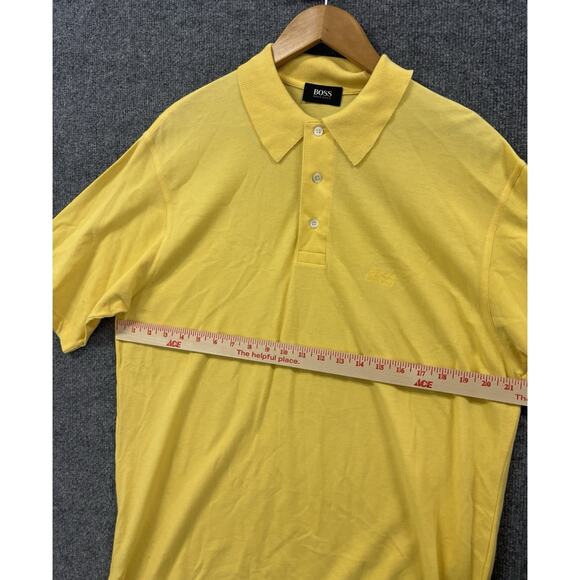 Hugo Boss Polo Shirt Men XL Regular Fit Cotton Yellow Casual Preppy - Picture 3 of 8